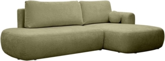 Vente-unique - Ecksofa mit Schlaffunktion - Ecke rechts - Chenille-Stoff - Khaki - BROCARO von Maison Céphy