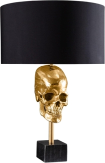 riess-ambiente Tischleuchte SKULL 56cm schwarz / gold, Ein-/Ausschalter, ohne Leuchtmittel, Wohnzimmer · Marmor · Metall · Totenkopf · Modern Design