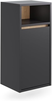 Vicco Badschrank Grau/Artisan 38x80 cm mit Wäschkorb, Viola