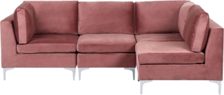 Ecksofa EVJA Samtstoff Rosa Linksseitig