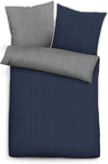 biberna Melange-Flanell Bettwäsche 0840500 MELANGE UNI, marine, 1x 135x200 cm + 1x 80x80 cm