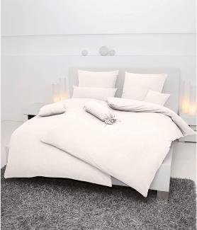 Hochwertige Janine Soft-Seersucker Bettwäsche PIANO | Verschiedene Grössen und Farben 240x220 / 2x 80x80 cm ecru (09)