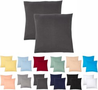 Livessa 2er Set Kissenbezug 50x50 aus%100 Baumwolle Jersey Stoff - Verdeckter Reißverschluss, Kopfkissenbezug 50x50 cm, Kissenhülle, Ultra weich und atmungsaktiv, Oeko-Tex Zertifiziert