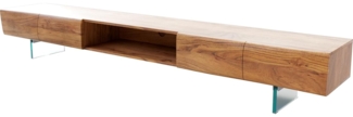 Lowboard New Live-Edge 240 cm Akazie Natur 4 Türen 1 Fach Glasfuß