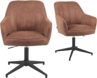 DUBI Möbel Polsterstuhl Mika-Piet 2er-Set, Federkern, pulverbeschichtet, 360° drehbar im 2er-Set