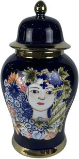 Vase DKD Home Decor Porzellan Schwarz Shabby Chic (22 x 22 x 42 cm)