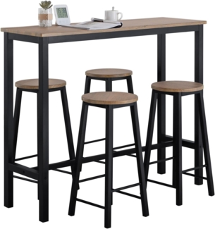 SoBuy Bartisch OGT22, 5-teilig Bartisch mit Stühlen Esstisch im Industrie-Design
