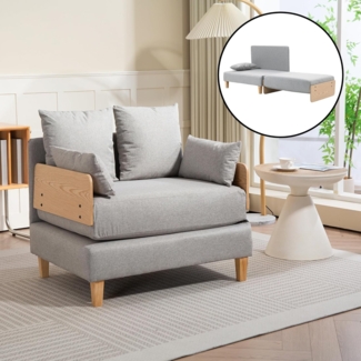 1-Sitzer-Schlafsofa Seinlus 81x88x68 cm Hellgrau [en. casa]