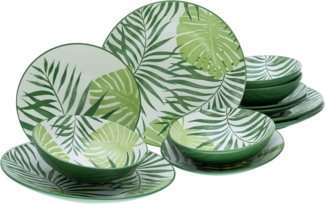 CreaTable Geschirr-Set TROPICANA, 2 teiliges Tellerset aus hochwertigem Steinzeug