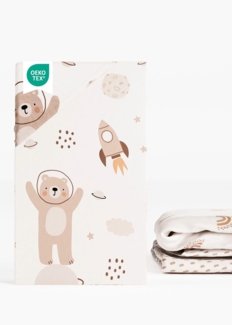 Sämann Spannbettlaken Spannbettlaken Organic Space Adventure 100x100 cm, Baumwolle, Gummizug: Ja