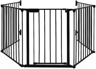 YIZHE Kaminschutzgitter Metall 310 cm |Premier Türschutzgitter/Treppenschutzgitter zum Klemmen, Absperrgitter faltbar | Konfigurationsgitter inkl. 5 Elementen, Tür