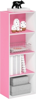 Furinno Luder Bücherregal 4-stöckig rosa/weiß