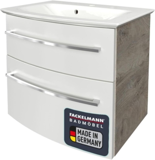 Fackelmann B.STYLE Badmöbel Set 2-teilig, 63,2 cm breit, Weiß/Grau, Gussmarmor