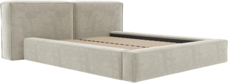 Vente-unique - Bett mit Bettkasten - 140 x 190 cm - Bouclé-Stoff - Beige - TIMANO von Pascal Morabito