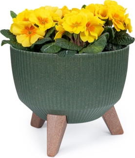 KONZEPT Blumentopf Pflanzschale 24/29cm Blumentopf mit Füßen, mit Wasserabfluss-Einsatz, wetterfest & UV-beständig, Übertopf für Innen & Außen