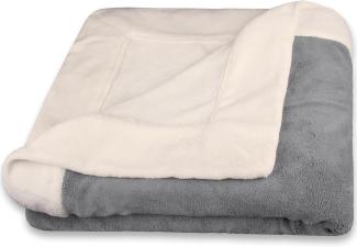 CelinaTex Flauschige Kuscheldecke 150x200 cm Creme weiß und grau Decke Sofa Wohndecke Mikrofaser Fleece Oeko-TEX Toronto