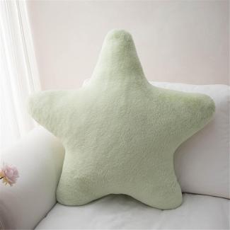 Kuschelkissen Kinder Sternkissen, Weiche Flauschige Sternform Zierkissen Sofakissen, Plüsch Kissen Dekokissen für Mädchen & Jungen Zuhause Schlafzimmer Deko (Grün,80cm)