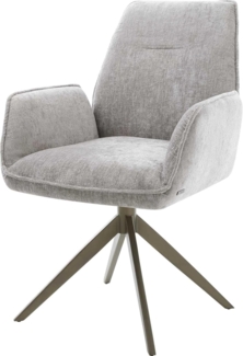 Drehstuhl Zoa-Flex Chenille Silbergrau Kreuzgestell breit Effektfinish Titan 360° drehbar Wippfunktion Taschenfederkern
