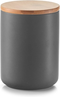 Vorratsdose mit Bambusdeckel, anthrazit - Ø 10 x 13,5cm