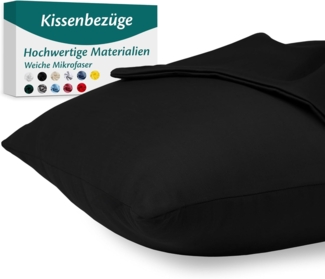 Kissenbezug 40x60 Mikrofaser Premium 2er Set Kissenhülle Deko für Kissen Bett/Sofa Stoff Superweicher Resistent Hypoallergen Anti-Milben Atmungsaktiv Kopfkissenbezug mit Verdecktem Zip Voll Waschbar