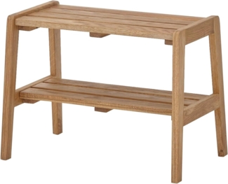 Robas Lund, Sitz-/Garderobenbank BANTRY, Eiche massiv, Natur geölt, A-Form mit Ablage, B/H/T: 60/45/36 cm