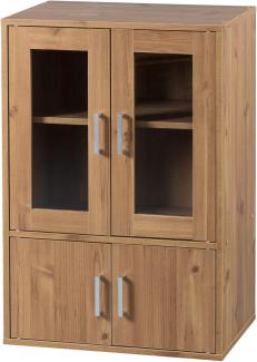 Iris Ohyama, Möbel, Bücherregal, Geschirrschrank, Sideboard mit 4 Regalen und 4 Türen, Vielseitig verwendbar, Büro, Küche, Schlafzimmer, Wohnzimmer - Cabinet GKN-9060 - Hellbraun