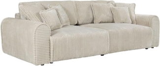 Vente-unique - Sofa 4-Sitzer Schlafsofa Komfort - Cord Samt Beige - Tiefe Sitzfläche - TELARO