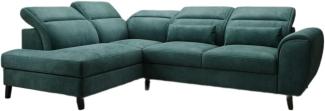 Designer Sofa Nobile mit verstellbarer Rückenlehne Samt Grün Links