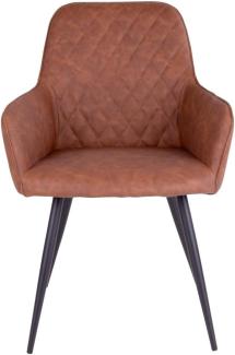 Esszimmerstuhl >Harbo< (2er-Set) in Vintage Braun - 55x87x65 (BxHxT)