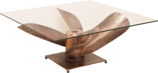 riess-ambiente Couchtisch OCEAN L 85cm antik kupfer (Einzelartikel, 1-St), Wohnzimmer · Glas · Metall · eckig · Schiffsschraube · Maritim