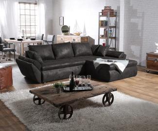 Eckcouch Loana Anthrazit 275x185 Ottomane variabel Schlaffunktion Ecksofa