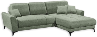 BERN Ecksofa mit Schlaffunktion in Olive - Moderne Eckcouch in L-Form mit Bettkasten - 281 x 91 x 189 cm (B/H/T)