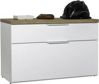 Composad Schuhschrank Eingangsbank, Holzwerkstoff, Weiß Und Eiche Riviera, (LxAxP) 82. 30x53. 30x35. 20 cm