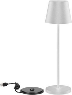 V-TAC Dimmbare LED-Tischlampe Kabellos mit Touch-Bedienung - Wiederaufladbar Weiß Lampe für den Innen und Draußen - Außenbereich IP54 - Hause Restaurant - 4400-mAh-Akku - Warmweiß 3000K - 2W, VT-7522