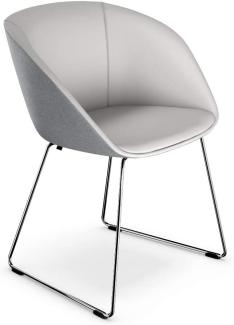 Sedus Bürostuhl, Loungechair, Clubsessel, Wohnzimmerstuhl, Chrom/Grau, kompakt, bequem