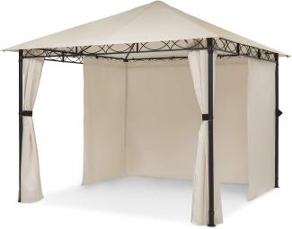 Mondo Gartenpavillon Partyzelt Gazebo 295x262x295 Stahl Polyester Beige