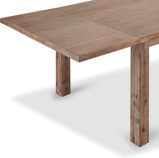 Ibbe Design Ansteckplatte Tischplatte für Alaska Ausziehbar Esstisch Natur Massiv Braun Lackiert Akazie Holz Esszimmer Tisch, L50xB90xH2,5 cm