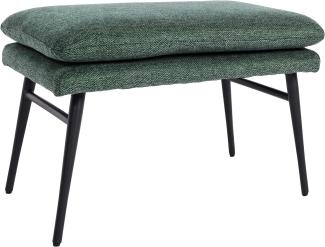 Hocker HWC-L62, Sitzhocker Fußablage Ottomane Polsterhocker, 38x56x40cm Stoff/Textil ~ grün