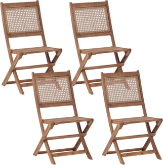 Gartenstuhl 4er Set PARAGGI Heller Holzfarbton