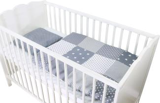 Ullenboom Baby Bettwäsche-Set Graue Sterne 80 x 80 cm + 35 x 40 cm