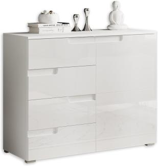 Kommode Spirit 5 / Spice 5, Holzwerkstoff, Weiß, 100 x 80 x 40 cm