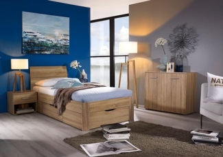 Rauch Möbel 'Flexx' Futonbett, Eiche Sonoma, 90x200 cm, mit Bettkasten