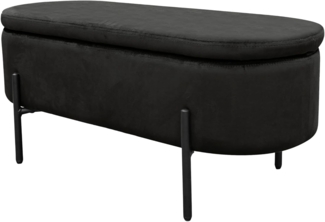 byLIVING Hockerbank Nova, mit Stauraum, Samt-Bezug, Metall schwarz, B 95cm