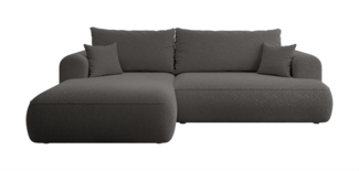 Selsey Sofa Ecksofa Eckcouch Schlafsofa Couch Mit Stauraum Schlaffunktion Pflegeleicht Polyurethanschaum L Form Rechts OVO Grau Veloursoptik Castel