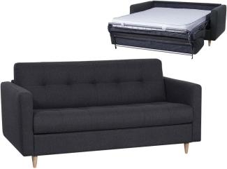 Vente-unique - Schlafsofa mit Matratze 3-Sitzer - Stoff - Anthrazit - GANOA