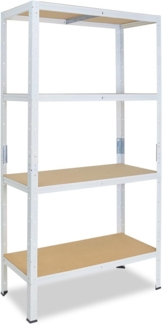 shelfplaza HOME 200 x 110 x 45 cm Schwerlastregal in weiß mit 4 Böden und 175 kg Traglast pro Boden