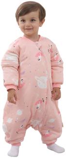 Baby Schlafsack mit Beinen Warm gefüttert Winter Kinder Schlafsack abnehmbaren Ärmeln，Junge Mädchen Unisex Schlafanzug (Pink,18-36 Monate(Baby Height 85-95cm))