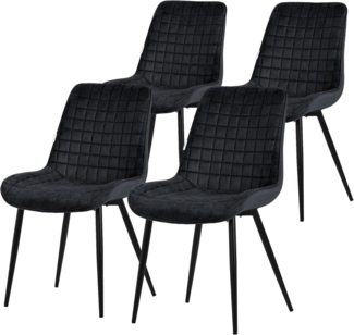 ML-DESIGN Stuhl Esszimmerstühle mit Rückenlehne moderne Design Lounge Küchenstühle (4 St), Polsterstuhl Esstischstühle 4er Set Küchenstuhl Samt