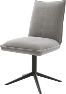 Drehstuhl Lelio-Flex Strukturstoff Soft Grau Fußkreuz Schwarz 360° drehbar Wippfunktion Taschenfederkern