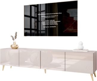 Lookway TV-Schrank COLGANTE 200 Kaschmir Hochglanz mit Metallbeinen (2x TV- Schrank) Breite: 200 cm